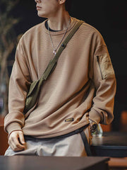 ワッフルグリッド長袖スウェット