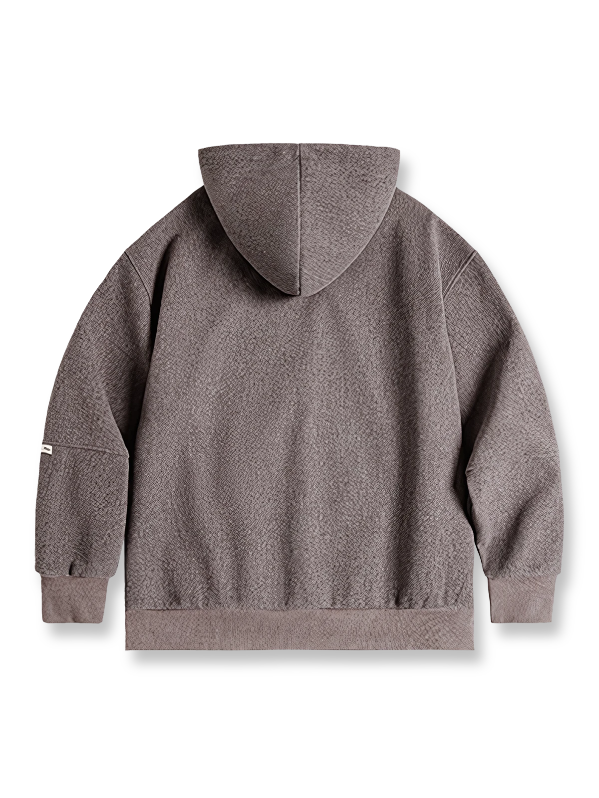 製品画像
ウール混フード付きパーカー、ダブルファブリックのミックス刺し毛加工を使用し、細かい起毛デザインが保温性と柔らかい肌触りを提供。レトロなディテールで、冬の寒さから守る優れた保温性を実現。
詳細画像
表面の細かい起毛デザインと、エンボスレザーラベル、袖口のリブ編みディテールが特徴。フードのドローコードと広めのポケットで、実用性とレトロなレイヤード感が強調されています。ダブルファブリックのミックス刺し毛加工が肌触りと保温性を向上。