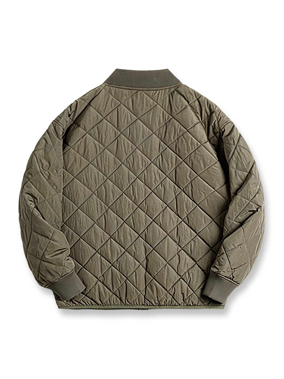 製品画像: レトロなキルティングベースボールジャケットデザイン中綿ジャケット正面展示画像。クラシックなベースボールジャケットのシルエットに、精緻なキルティング技術とオレンジ色の手刺繍ディテールが特徴。光沢ナイロン素材とポリエステル繊維で暖かさとスタイルを提供します。
詳細画像: キルティングベースボールジャケットのステッチポケットとオレンジ色の手刺繍風ディテールのクローズアップ。銅製スナップボタンのディテールと、均等に分布した中綿が暖かさを保証。