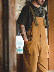 ストレッチ カーキオーバーオール