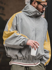 ダブルファスナーデザイン 配色切替 ジャケット