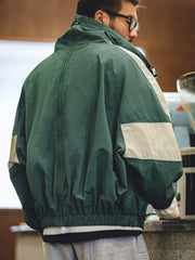 ダブルファスナーデザイン 配色切替 ジャケット