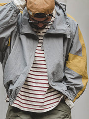 ダブルファスナーデザイン 配色切替 ジャケット