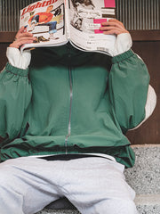 ダブルファスナーデザイン 配色切替 ジャケット