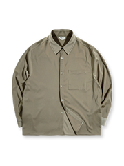 サテン 長袖シャツ