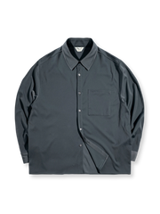 サテン 長袖シャツ