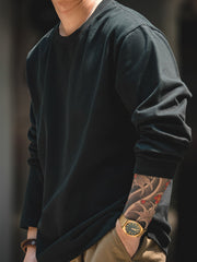 ヘビーウェイト無地クルーネック 長袖Tシャツ