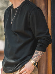 ヘビーウェイト無地クルーネック 長袖Tシャツ