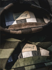 太ラインチェック シャツジャケット メンズ