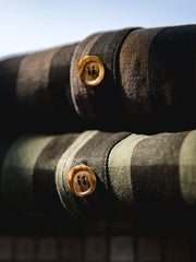 太ラインチェック シャツジャケット メンズ