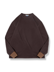 3色 コントラスト フリース長袖Tシャツ