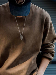 毛織りテクスチャーニットセーター