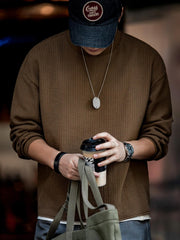 毛織りテクスチャーニットセーター