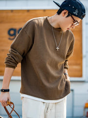 毛織りテクスチャーニットセーター