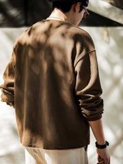 毛織りテクスチャーニットセーター