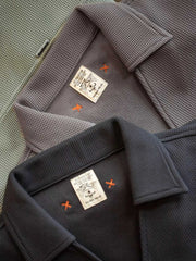 ワッフル編み Vネックポロシャツ