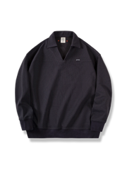 ワッフル編み Vネックポロシャツ