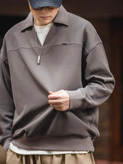 ワッフル編み Vネックポロシャツ