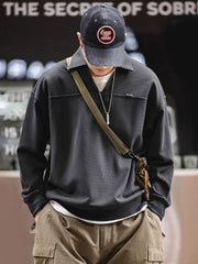 ワッフル編み Vネックポロシャツ