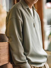 ワッフル編み Vネックポロシャツ