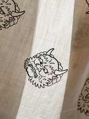 風神雷神プリント キューバシャツ