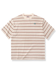 横縦 ストライプ柄 半袖Tシャツ