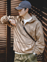 ハーフジップ フーディージャケット