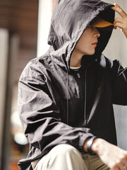 ハーフジップ フーディージャケット