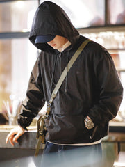 ハーフジップ フーディージャケット