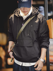 ハーフジップ フーディージャケット