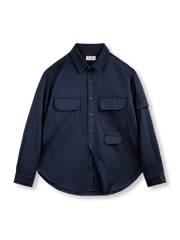 製品画像:防シワ形態安定長袖ワークシャツ正面図