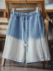 ヴィンテージグラデーションブルーウォッシュデニムショーツ全体図