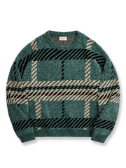 製品画像
シェニール織りクリスマスセーター、ヴィンテージグリーンとブラウンのツートンデザインで、北欧の伝統にインスパイアされたケーブル編み模様が祝祭の雰囲気を演出、厚手で柔らかなシェニール素材使用
詳細画像
シェニール織りクリスマスセーターのディテール、ヴィンテージグリーンとブラウンのカラーコンビネーションとケーブル編み模様、広めのリブ袖口とアーチ型リブネックで暖かさを保つデザイン