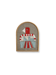 詳細画像:ベルクロの刺繍と洗い加工ディテール図