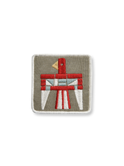 詳細画像:ベルクロの刺繍と洗い加工ディテール図