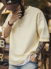 ヴィンテージヘルツ 5分袖ドロップショルダーTシャツ