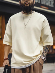 ヴィンテージヘルツ 5分袖ドロップショルダーTシャツ