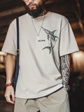 トロンプルイユ魚柄ポケットTシャツ