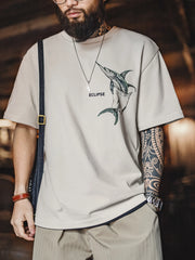 トロンプルイユ魚柄ポケットTシャツ