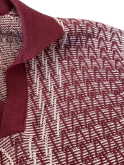 アイスシルク ジャカード Vネックポロ