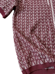 アイスシルク ジャカード Vネックポロ