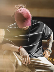 ヴィンテージ カラーコントラスト ストライプTシャツ