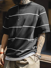 ヴィンテージ カラーコントラスト ストライプTシャツ