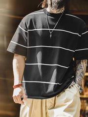 ヴィンテージ カラーコントラスト ストライプTシャツ