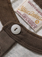 230Gシルクタッチ ラグランヘンリーネックTシャツ