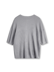 竹節編みヘンリーショートスリーブニット