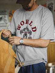 ワールドパワーリフティング 猿&バーベル プリントTシャツ