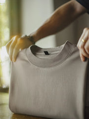 ワイドシルエット・マリン刺繍ハーフハイネックTシャツ