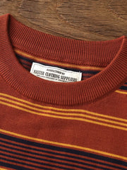 4色展開 ヴィンテージ ストライプ ライセル ニットTシャツ