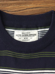 4色展開 ヴィンテージ ストライプ ライセル ニットTシャツ